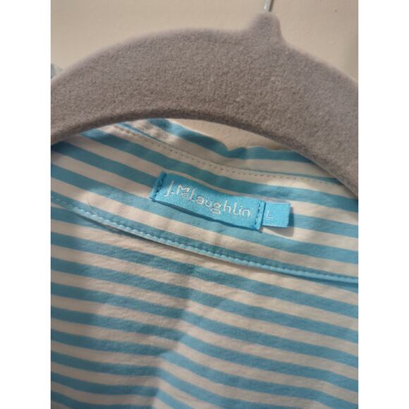 NWOT J McLaughlin Blue Striped Button Down Shirt - Picture 2 of 4
